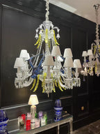Maria Classic Colorful Candle Branch Blue Deer Crystal Chandelier for Living Room / dining Room