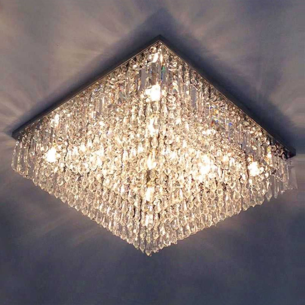 Modern Square Flush Mount Crystal Light for Living Room / bedroom / dining Room