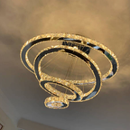 Light Luxury 5 / 6 / 7 Rings Crystal Chandelier for Staircase / foyer / villa