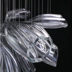 Light Luxury Glass Petal-Shaped Chandelier with Superior Finish