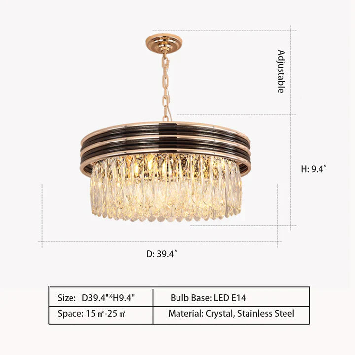 Modern Minimalist Gold Multi-Tier Crystal Pendant Chandelier Suit for Living / Dining Room / Bedroom