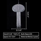 New Designer Model Jellyfish Crystal Pendant Chandelier for Dining Room / entrway / bedroom