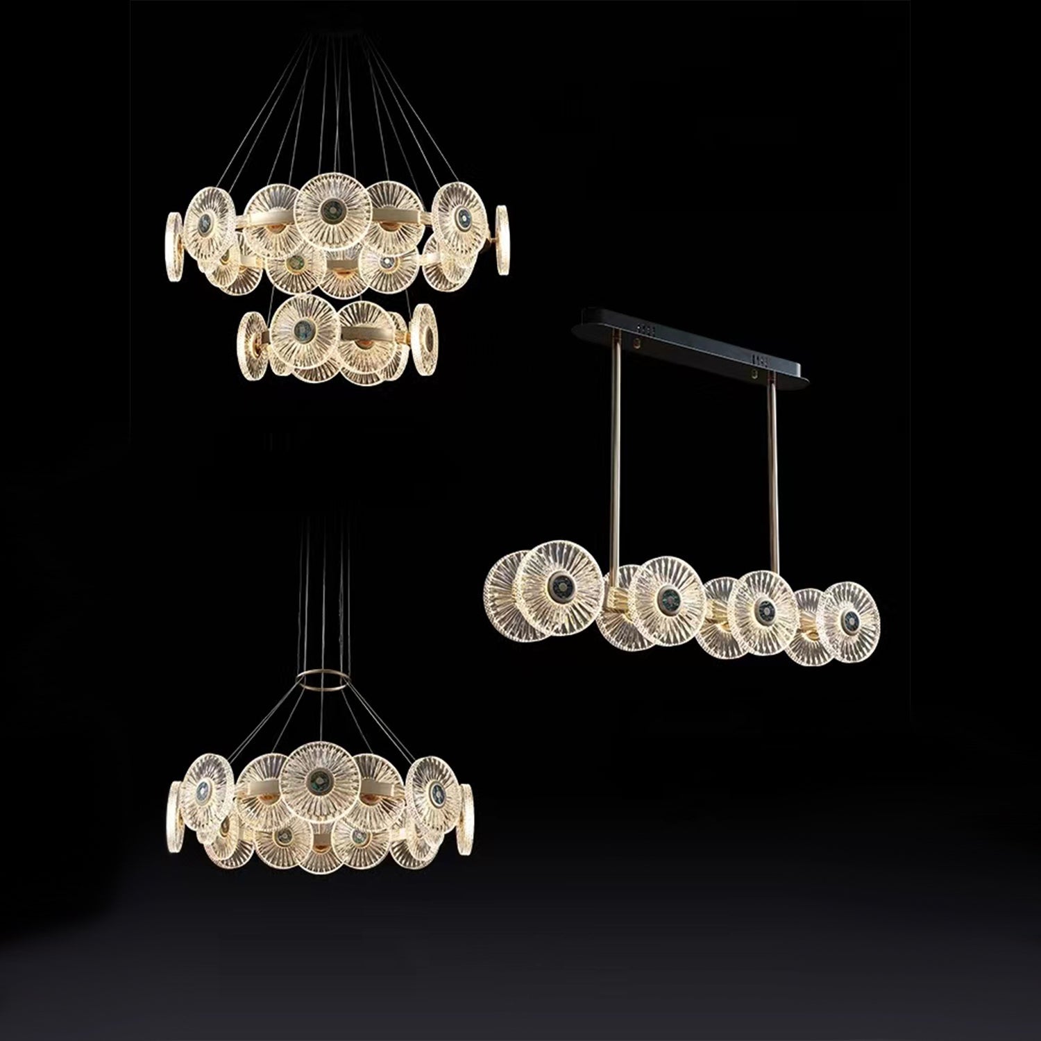 Modern Light Luxury Creative Round Acrylic Pendant Chandelier for Living / dining Room / bedroom