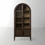 Hattie Glass Accent Cabinet in Oak 36-Inchw 46-Inchw