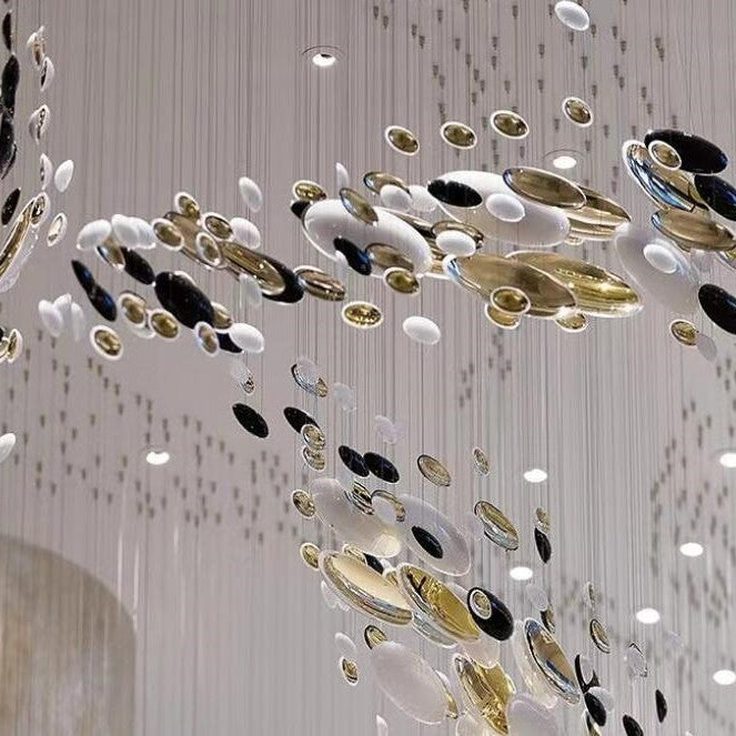 Modern Artistic Unique Golden Dragon Egg Pendant Ceiling Light for Staircase / Sales Center / Hotel