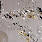 Modern Artistic Unique Golden Dragon Egg Pendant Ceiling Light for Staircase / Sales Center / Hotel