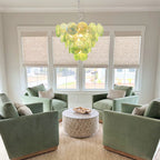 Murano Glass Green Disks Chandelier