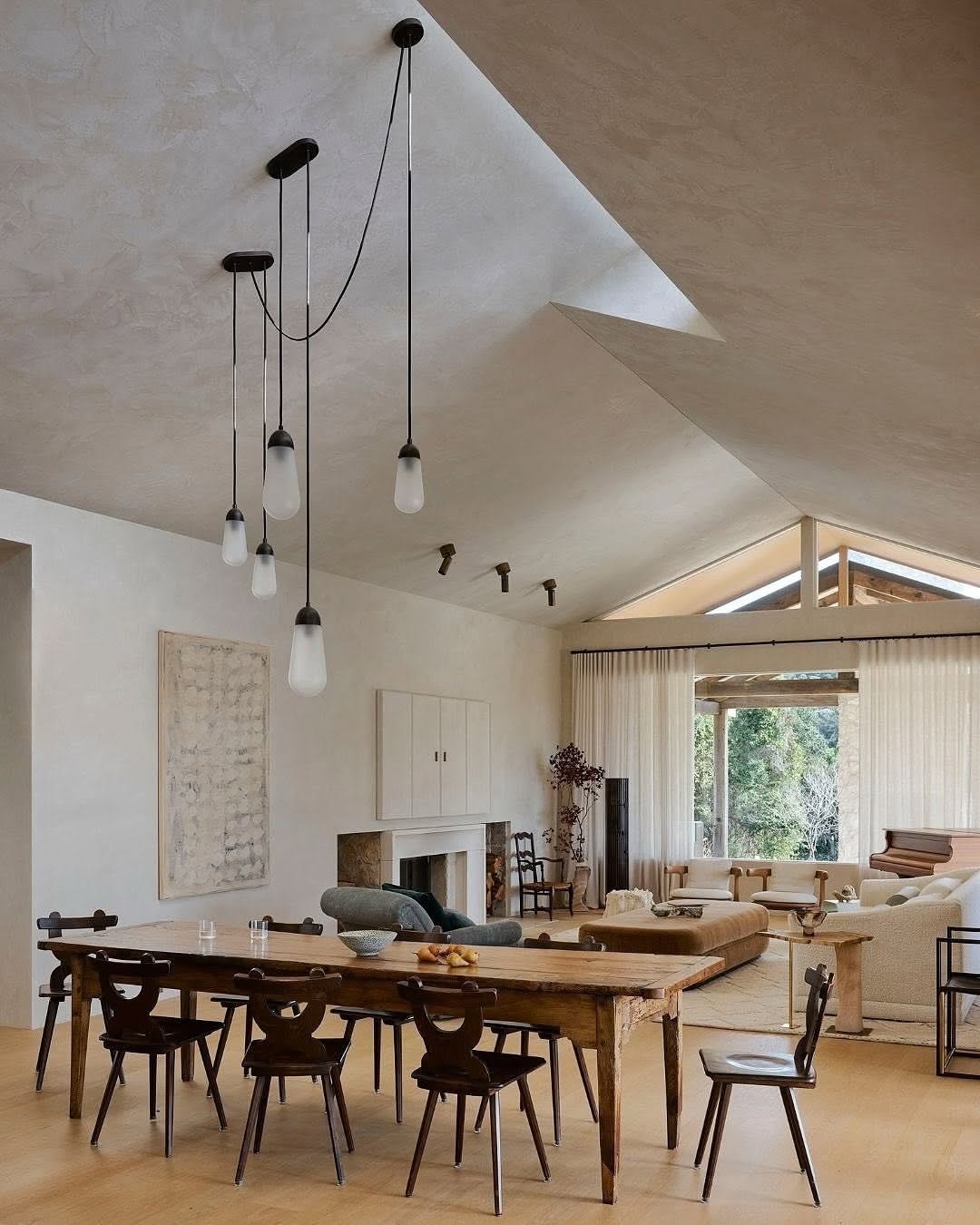Modern Floating Pears-Inspired Frosted Glass Pendant for High-Ceiling