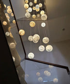Nordic Planet Multi-Light Globe Staircase Chandelier