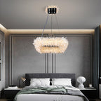 Derek Modern Crystal Cluster Square Chandelier