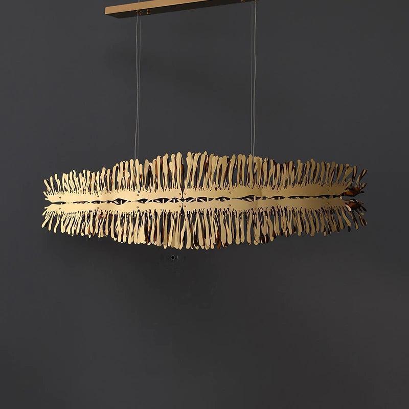 Clemo Island Gold Chandelier in Stainless Steel