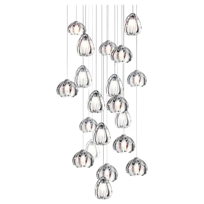 Modern Nordic Style Hand Blown Glass Pendant Crystal Chandelier for Dining Room / living Room / stairwell
