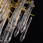 Iris Raindrop Round Branch Crystal Chandelier