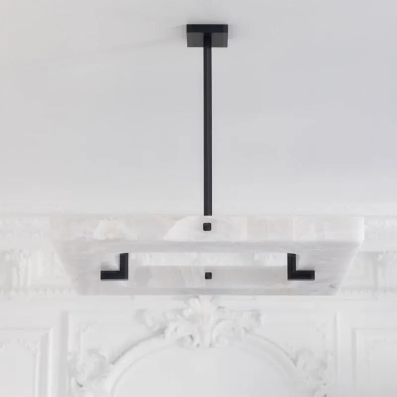 Modern Square Alabaster Chandelier for Living Room / bedroom