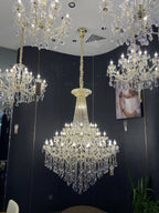 Extra Large French Candle Crystal Branch Chandelier for Foyer and Staircase