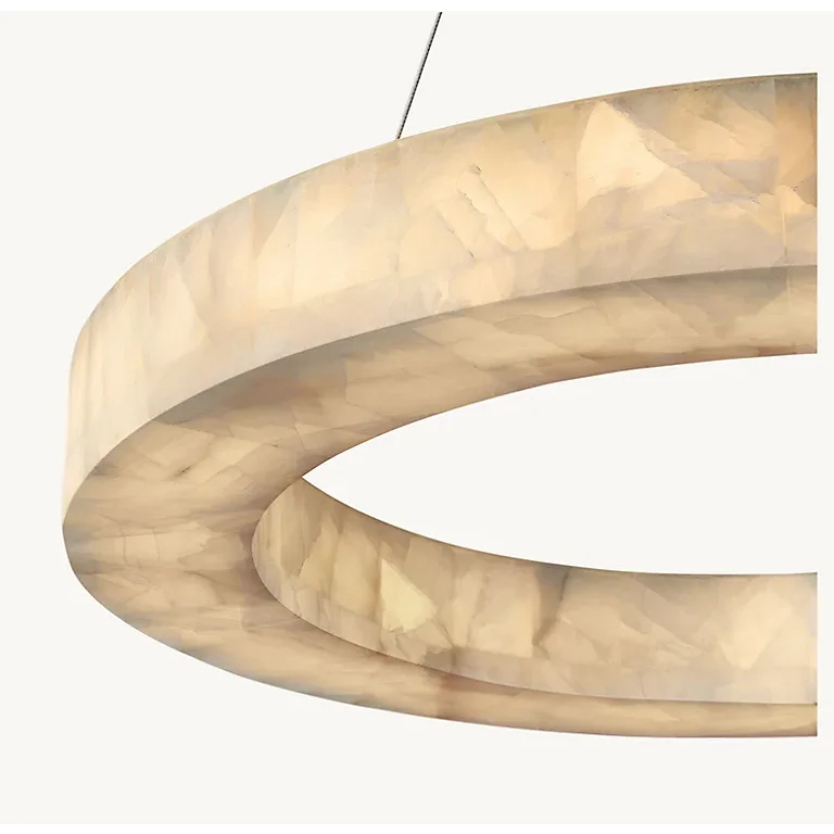 Olyra 3-Tier Round Alabaster Chandelier 39-Inch47-Inch59-Inch