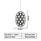 Modern Art Egg-Shaped Chandelier Iconic Eyes LED Pendant Light for Dining Room / living Room