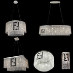 Designer Style Crystal Chandelier Elegant Round Ceiling Lighting for Living / Dining Room