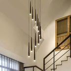 Minimalism Foyer Staircase Chandelier Ceiling Pendant Lighting for Living Room Entryway in Gold / Black Finish