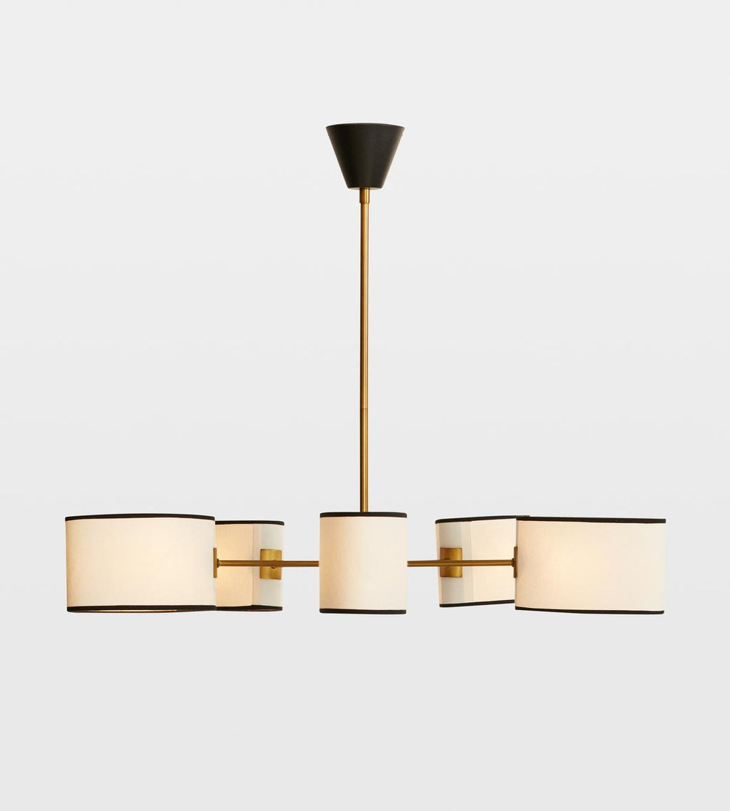 Antiqued Brass Chandelier with Linen Shades - Erhaus product image 3