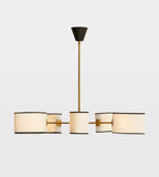 Antiqued Brass Chandelier with Linen Shades - Erhaus product image 3