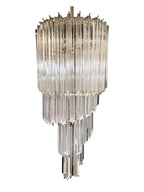 Murano Glass Chandelier – Spiral – 54 Prisms – Transparent