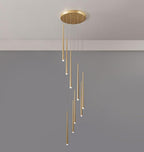 Minimalism Foyer Staircase Chandelier Ceiling Pendant Lighting for Living Room Entryway in Gold / Black Finish