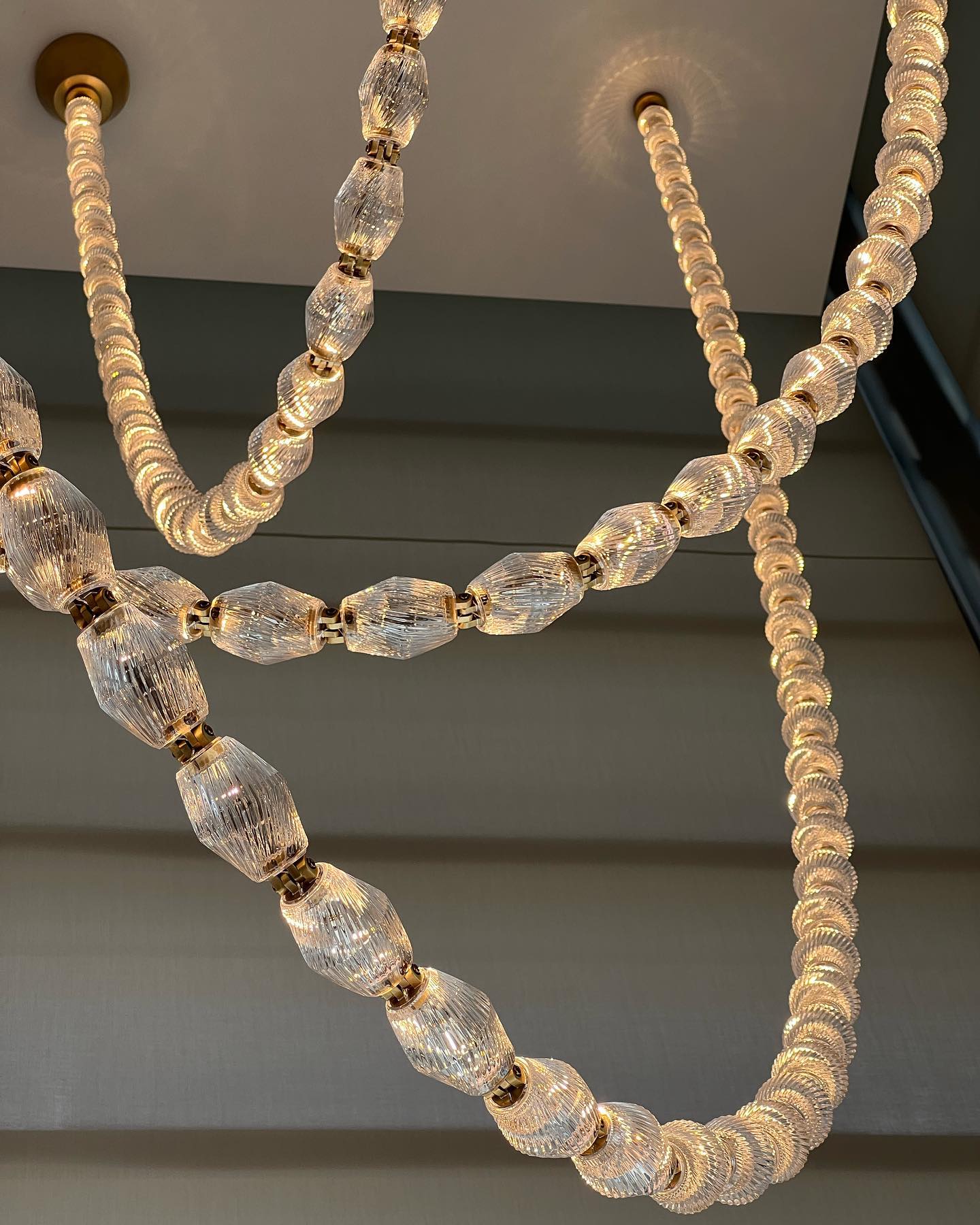 Creative Glass Pearl Necklace Pendnat Chandelier for Living / dining Room / staircase