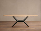 Jacob Oval Dining Table with Vertex Base in Flax Oak