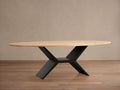 Jacob Oval Dining Table with Vertex Base in Flax Oak