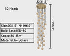 Nordic Planet Multi-Light Globe Staircase Chandelier