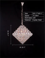Aesthetic Luxury Conical Crystal Chandelier for Living / dinning Room / foyer / hallway / staircase