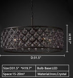 Post-Modern Raindrop Crystal Chandelier Rectangle / round Light for Living Room / dining Table