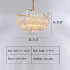 Large Modern Art Spiral Tiers Glass Pendant Chandelier for Living Room / dining Room / entryway
