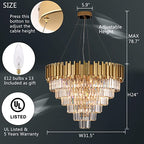 Light Luxury Large Round / oval Multi-Tiered Crystal Chandelier for Living Room / dining Area / staircase