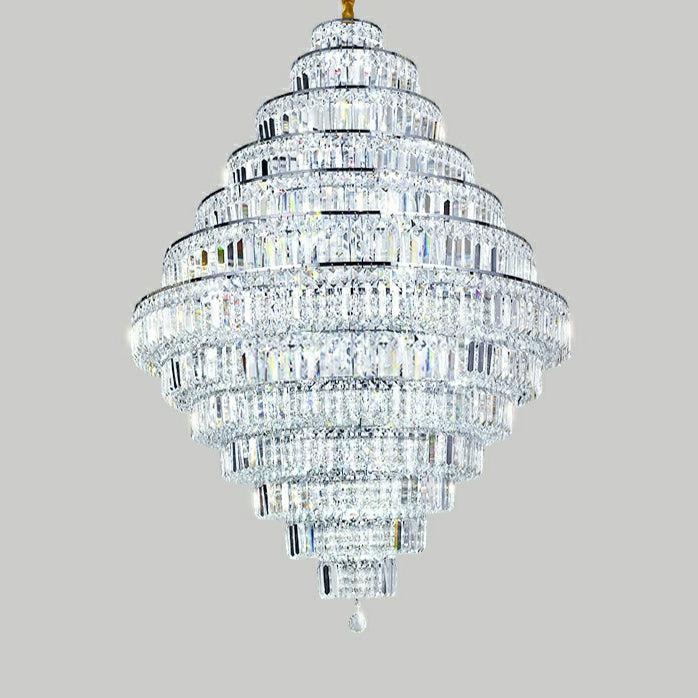 Chrome / Silver / Gold Extra Large Chandelier for Foyer Living Room Staircase Crystal Ceiling Lighting