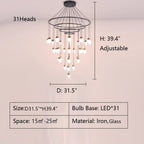 Extra Large Post-Modern Multi-Tier Chandelier for High-Ceiling Room / stairs