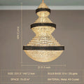 Modern Black Iron Crystal Chandelier for Foyer Staircase Luxurious Design Ceiling Light