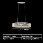Modern Silver Ceiling Round / rectangle Crystal Chandelier Set for Living Room / dining Room / Bedroom