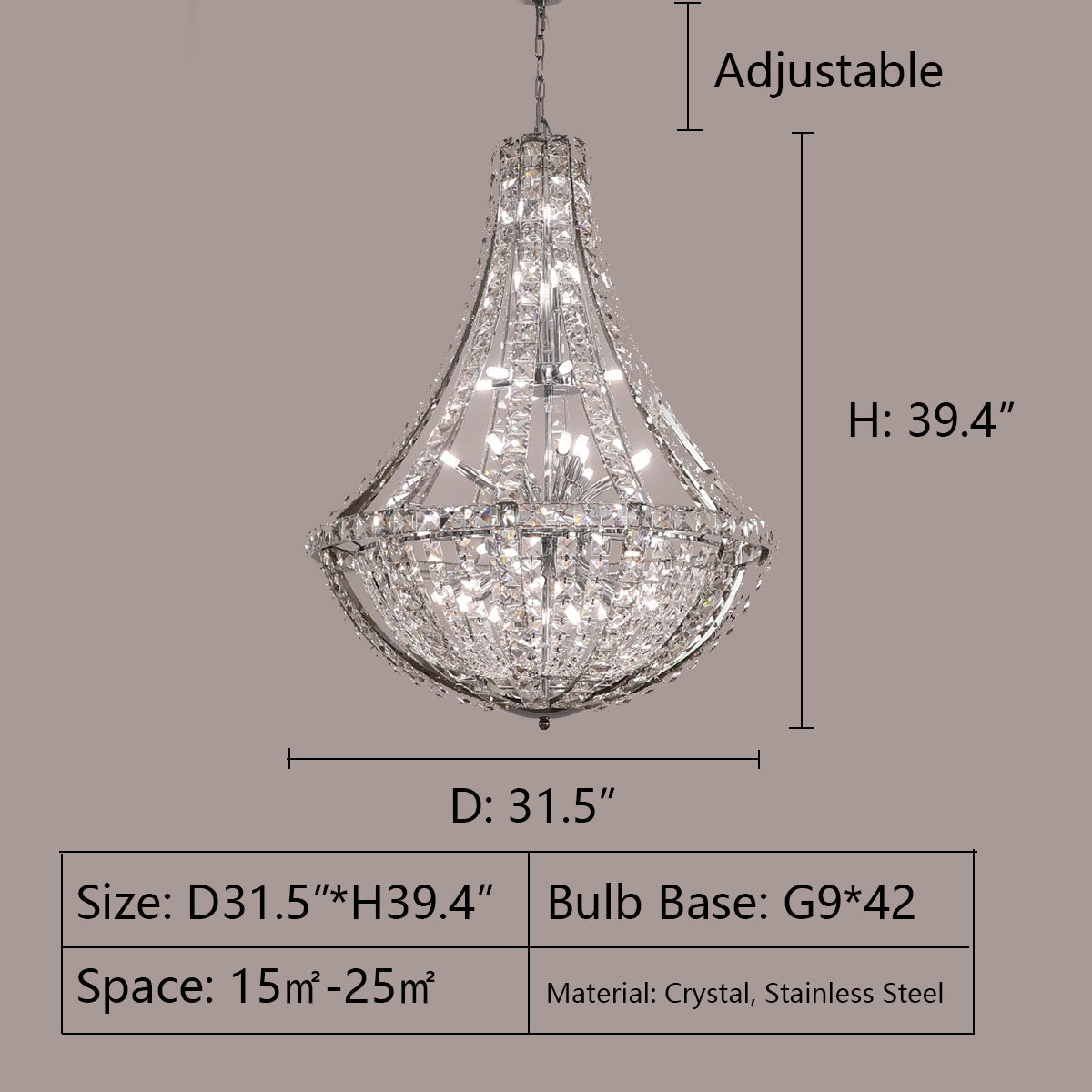 Extra Large Luxury and Elegant Crystal Chandelier for Living Room / staircase / foyer / villa / duplex Hall