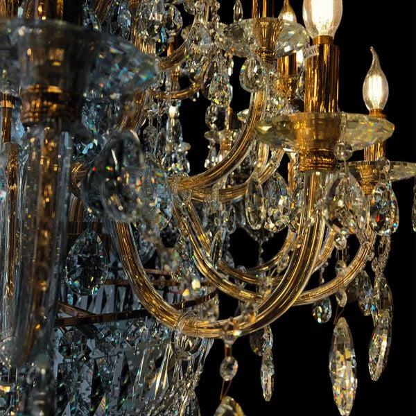 Extra Large European-Style Multi-Layers Candle Luxury Crystal Chandelier Gold Art Foyer / staircase Decorative