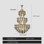 Foyer 3 Layers Extra Large Crystal Chandelier for Living Room Staircase Ceiling Lighting