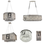 Designer Style Crystal Chandelier Elegant Round Ceiling Lighting for Living / Dining Room