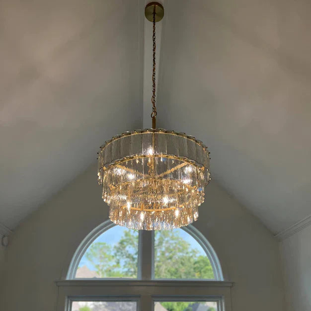 Modern Light Luxury 3 / 4-Layer Round Glass Chandelier