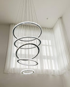 Light Luxury 5 / 6 / 7 Rings Crystal Chandelier for Staircase / foyer / villa