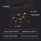 Nordic Art Lotus Leaves Shape Pendant Chandelier for Dining Room / stairs / foyer