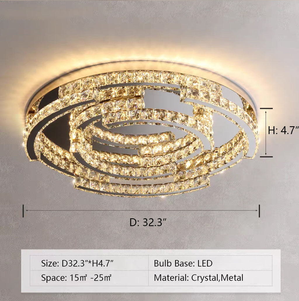 Modern Luxury Crystal Pendant Irregular Rings Chandelier Suit for Living / dining Room / bedroom