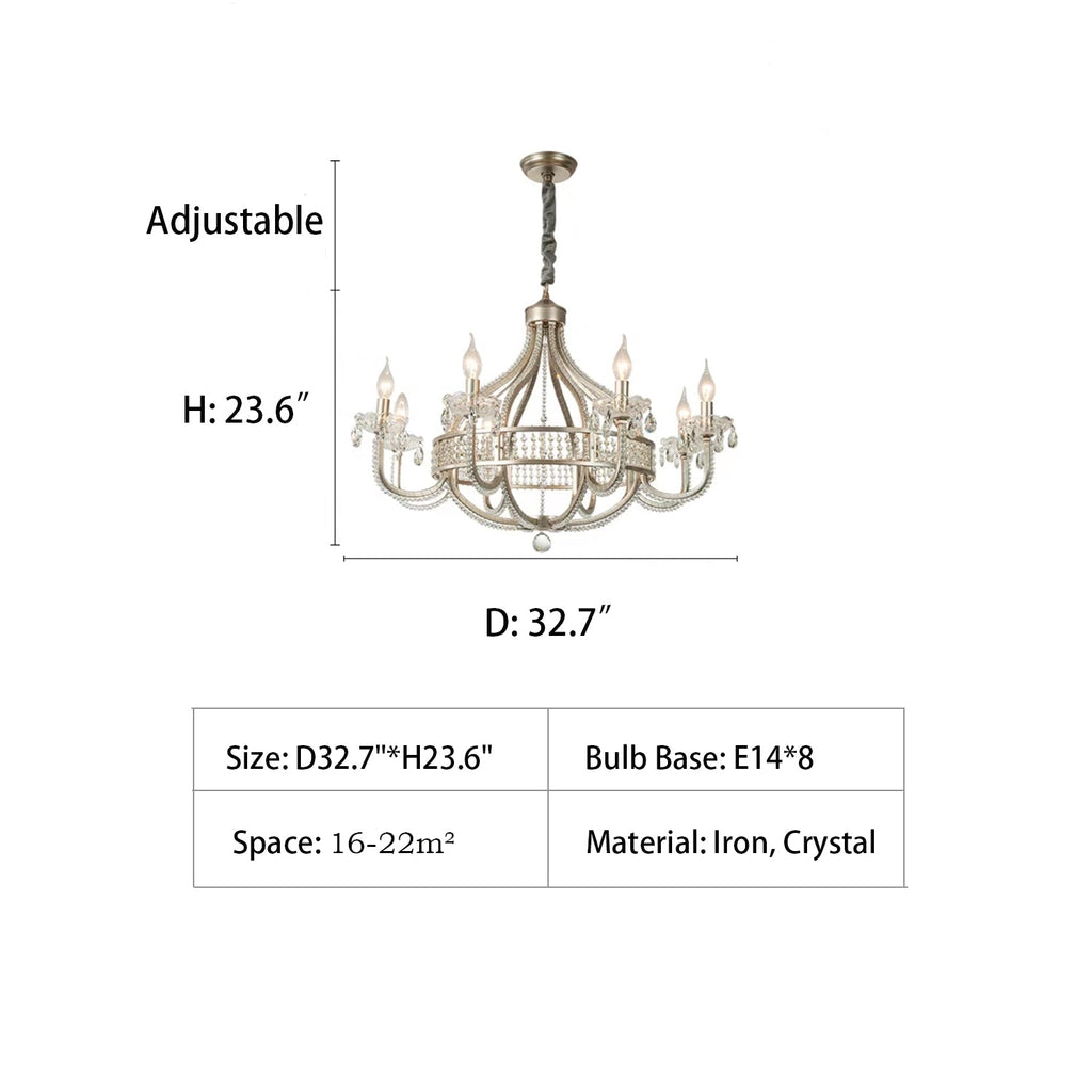 Light Luxury Nordic Vintage Candle Iron Lantern Chandelier for Living / Dining Room / Bedroom