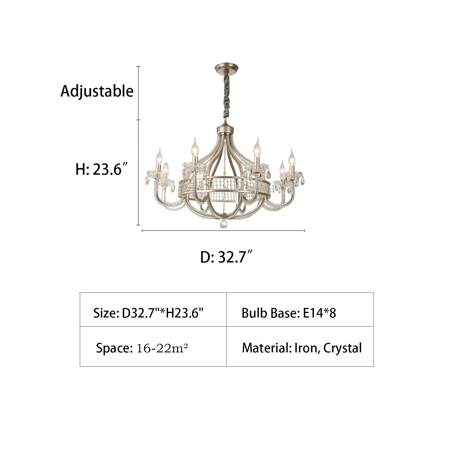 Light Luxury Nordic Vintage Candle Iron Lantern Chandelier for Living / Dining Room / Bedroom