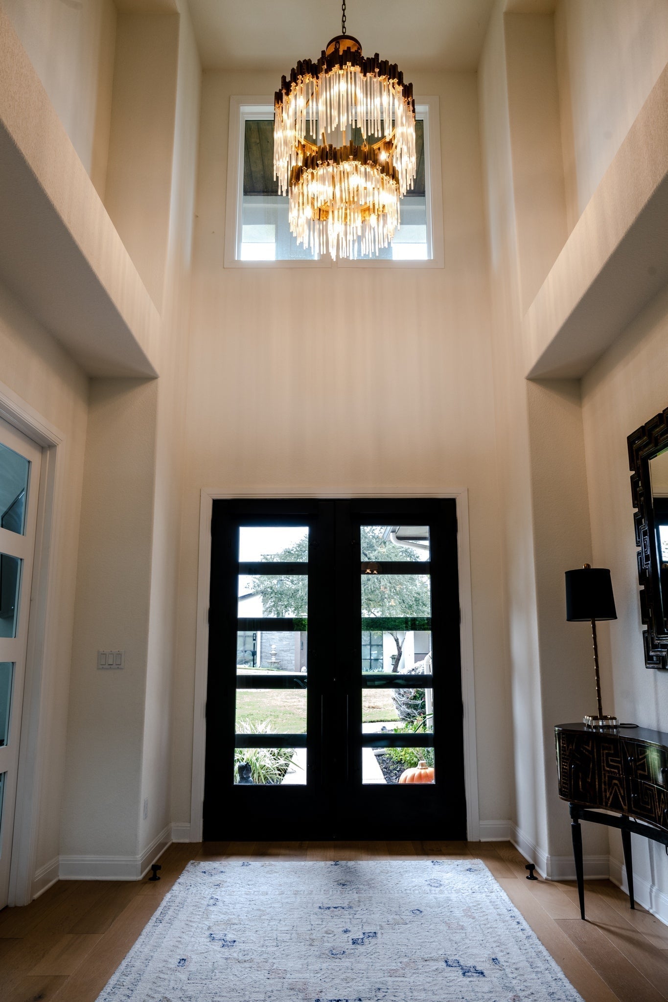 Large Elegant Multi-Layers Glam Glass Chandelier for High-Ceiling Staircase / entryway / living / meeting Room